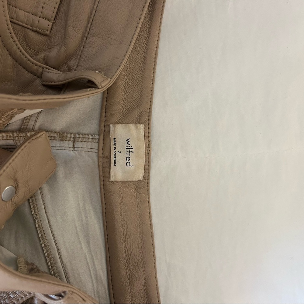 Aritzia Wilfred Beige Leather Trousers - Picture 4 of 4